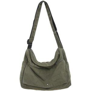 Casual Bag Canvas Shoulder Tote Travel Bag for Women and Men- Green